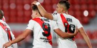 GOLEADORES: Álvarez y Borré marcaron para el éxito de River ante Liga de Quito.