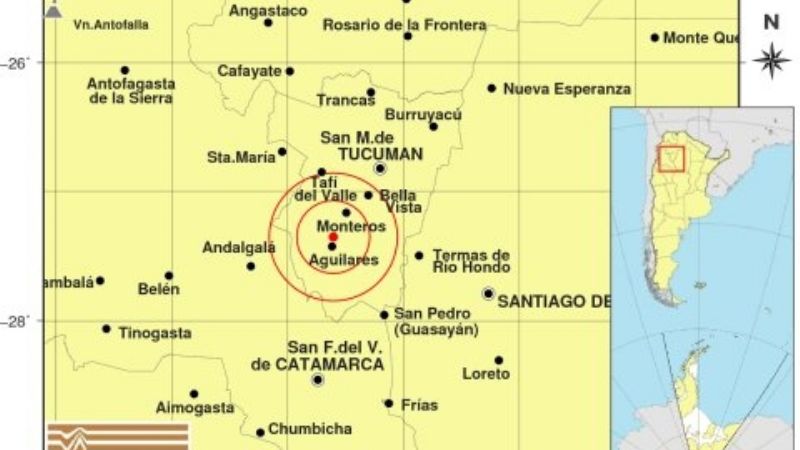 Temblor en Tucumán se sintió en Catamarca