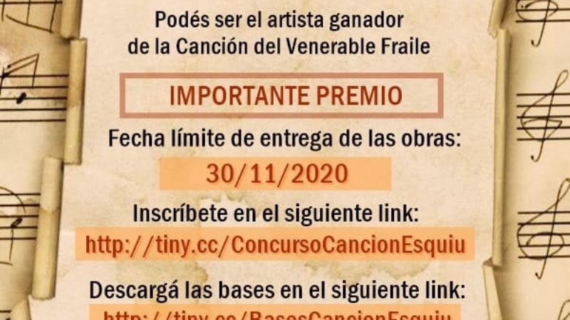 Convocaron a crear el Logo y la Canción a Fray Mamerto Esquiú