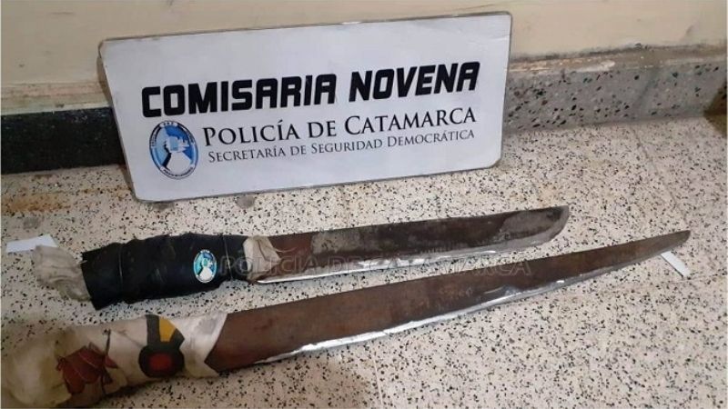 Entró a robar con dos machetes