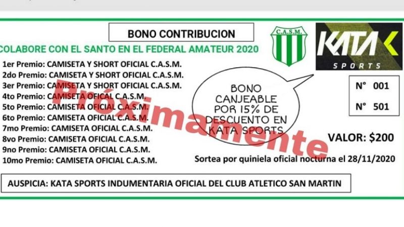 San Martín lanzará un Bono Contribución por el TRFA