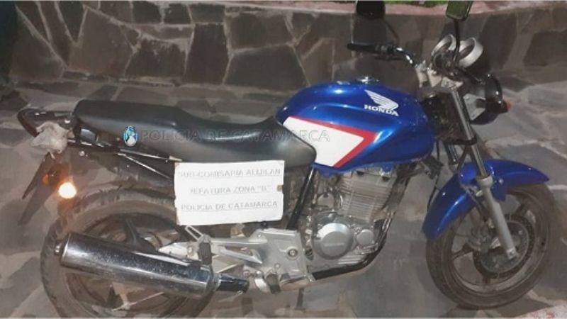 En Alijilán recuperan una motocicleta robada en Valle Viejo