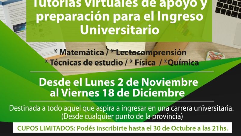 Tutorías virtuales de apoyo y acompañamiento para el ingreso universitario