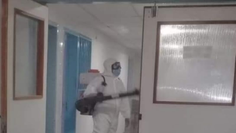 Desinfección en el Hospital "Liborio Forte"