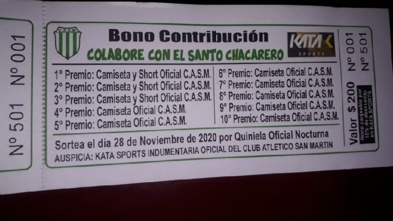 San Martín lanzó el bono de apoyo a su campaña en el TRFA