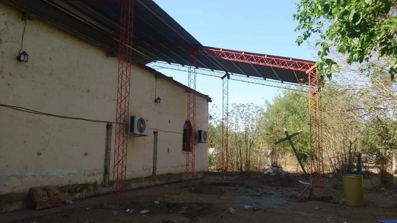 Armaron el techo para el nuevo templo parroquial en Icaño