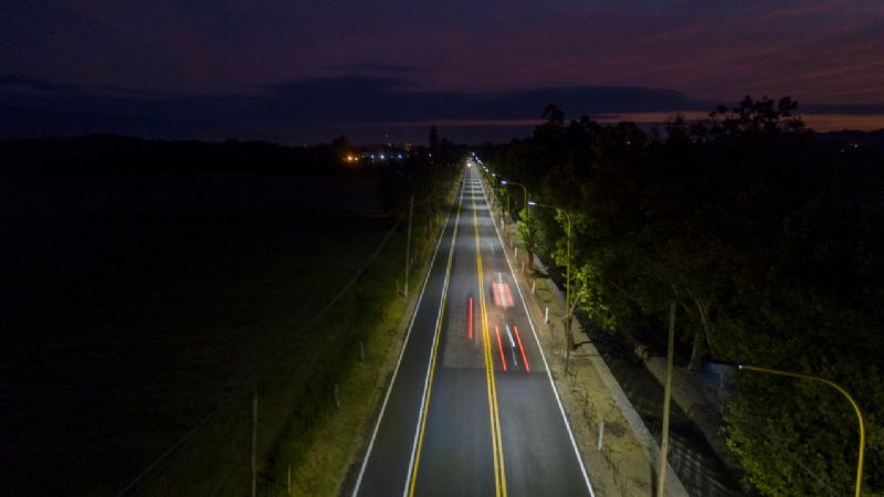 Jalil habilitó la repavimentación de ruta 41 y nueva iluminación LED