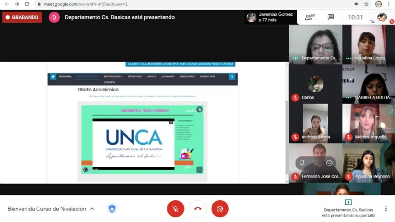Bienvenida virtual a ingresantes en la Facultad de Tecnología