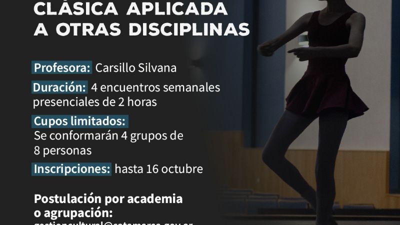 Inscriben para Seminario de Danza Clásica aplicada a otras disciplinas