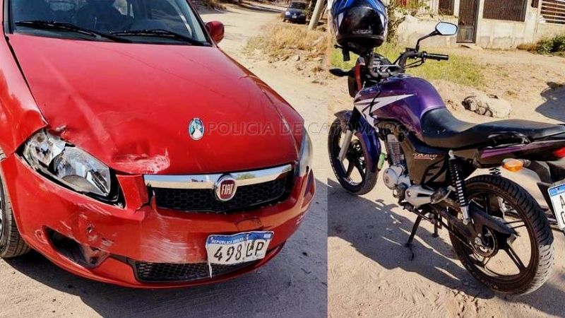 Remisero chocó con un motociclista