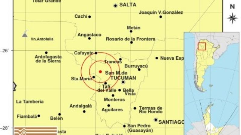 Temblor en Tucumán se sintió en Santa María