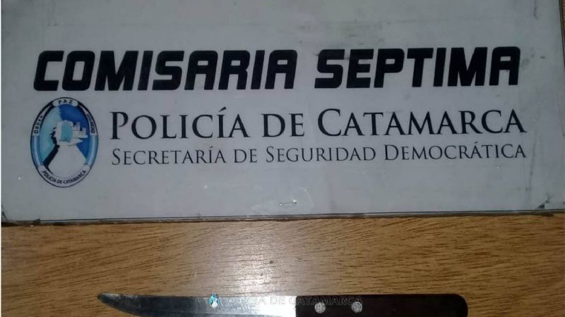 Ladrón en fuga se escondió en un baldío y quiso agredir a policías con un cuchillo