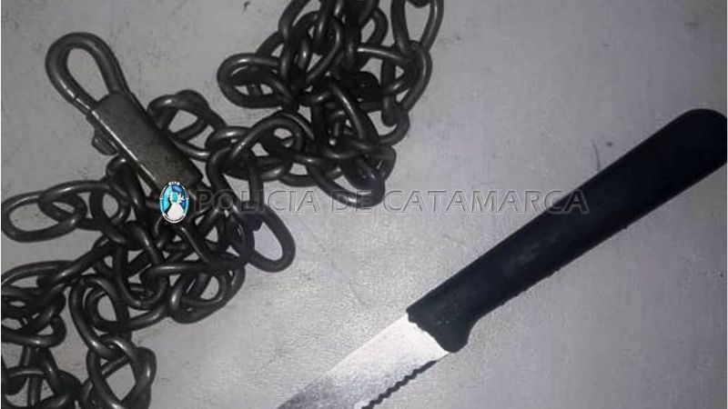 Amenazó de muerte con un cuchillo y una cadena