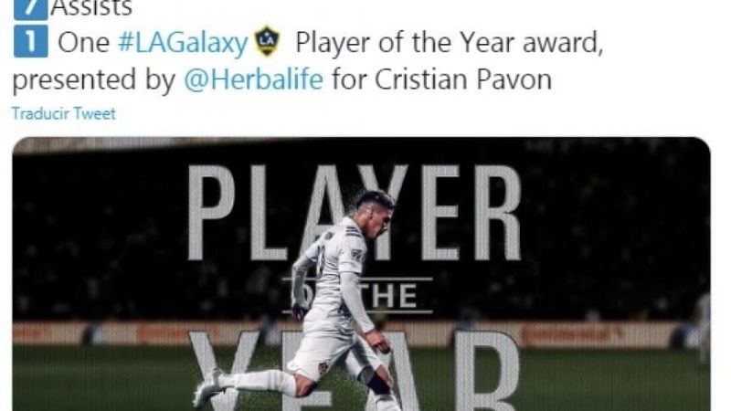 Pavón fue elegido jugador del año en Los Ángeles Galaxy