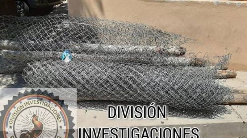 Recuperaron rollos de alambrado y postes