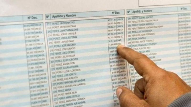 Están disponibles los padrones provisorios para las legislativas
