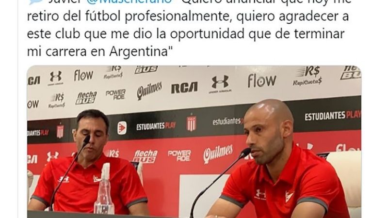 Sorpresivo retiro del fútbol de Javier Mascherano
