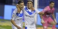 THIAGO ALMADA celebra su gol, para el primer triunfo de Vélez, en el era Pellegrino.