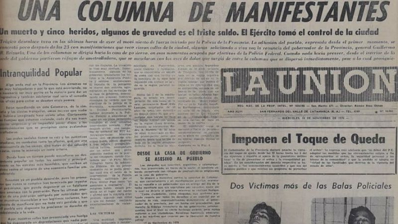 A 50 años de El Catamarcazo: la acción y la voluntad del pueblo catamarqueño