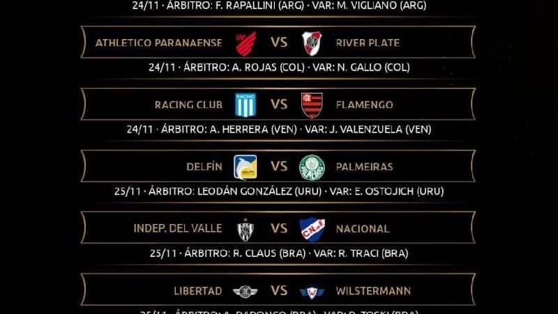 Los árbitros designados para la ida de 8vos. en la Libertadores