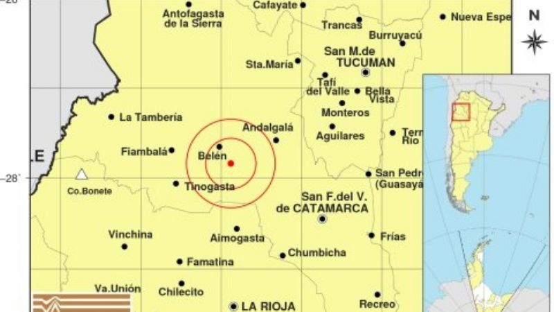 Fuerte temblor en La Rioja se sintió en Tinogasta
