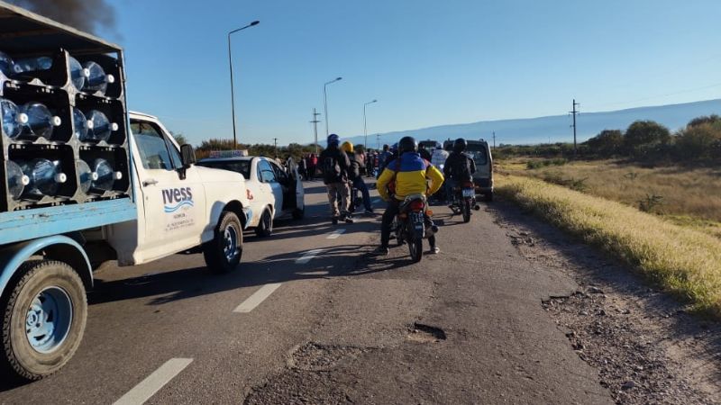 Piquete en la Ruta Nacional 38, a la altura de Coneta