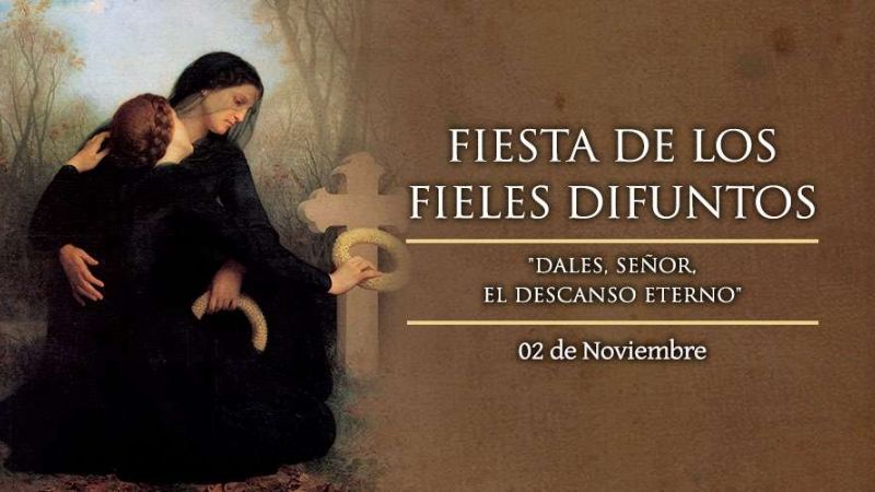 Rezan por los fieles difuntos