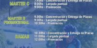 LOS HORARIOS de largada para cada categoría.
