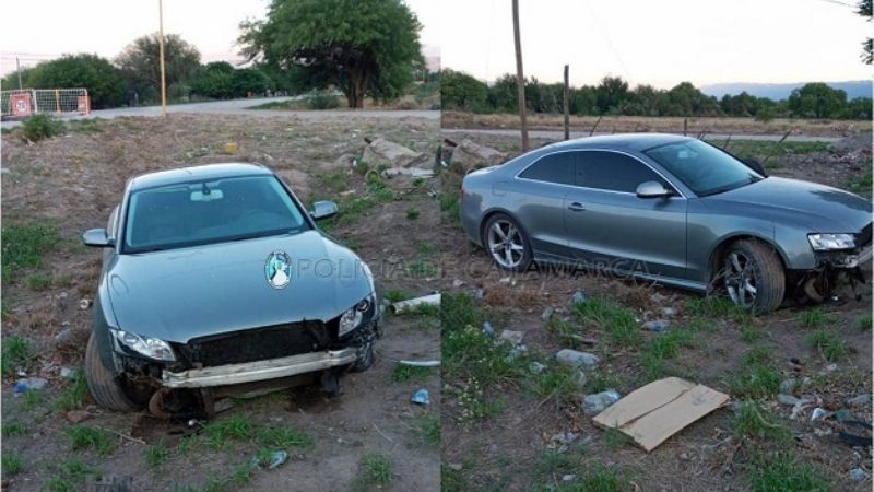 Perdió el control del BMW y chocó contra un montículo