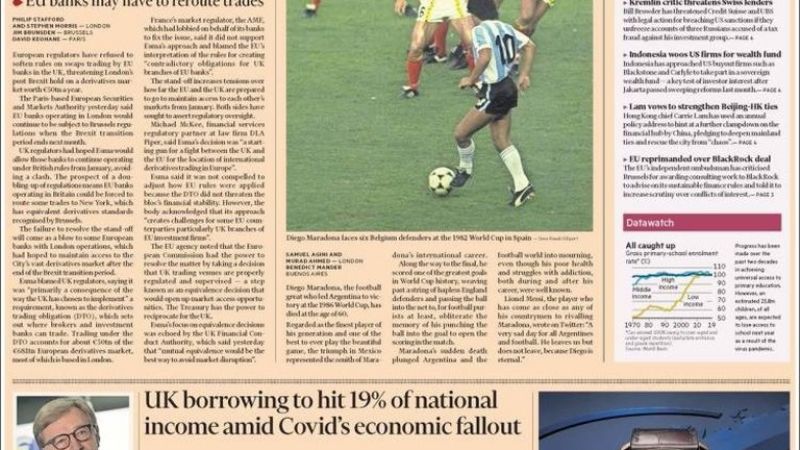 Título unánime en todos los diarios del mundo