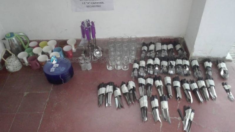 Recuperaron gran cantidad de vajilla robada en Capayán