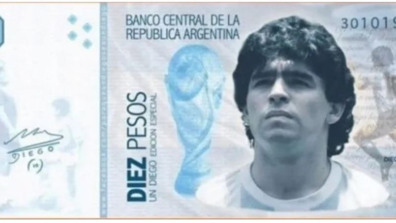 El 10 al de diez: proponen crear un nuevo billete con la cara de Maradona