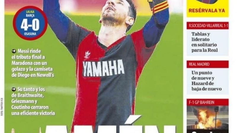 El homenaje de Messi en los diarios españoles