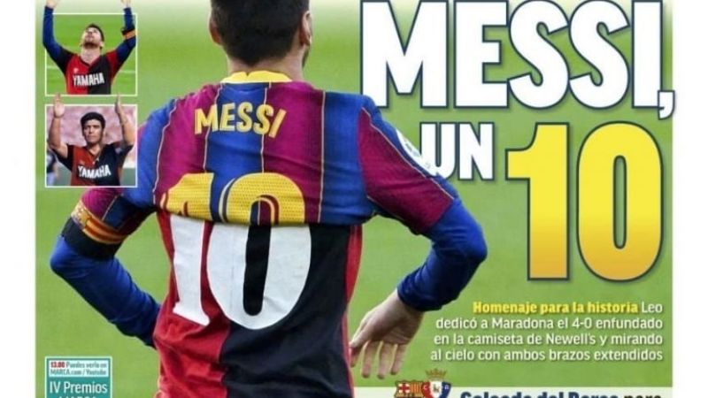 El homenaje de Messi en los diarios españoles