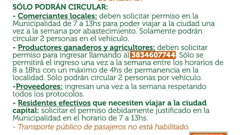 Restringido ingreso y egreso en Las Juntas: estrictos controles