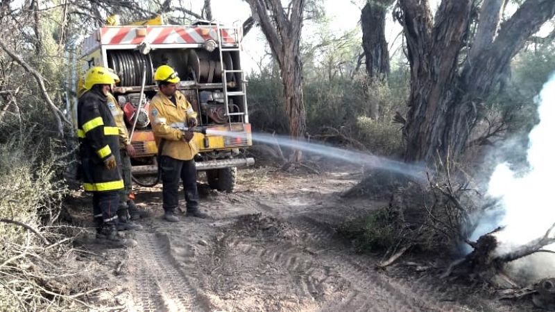Brigadistas contienen un incendio en Pomán