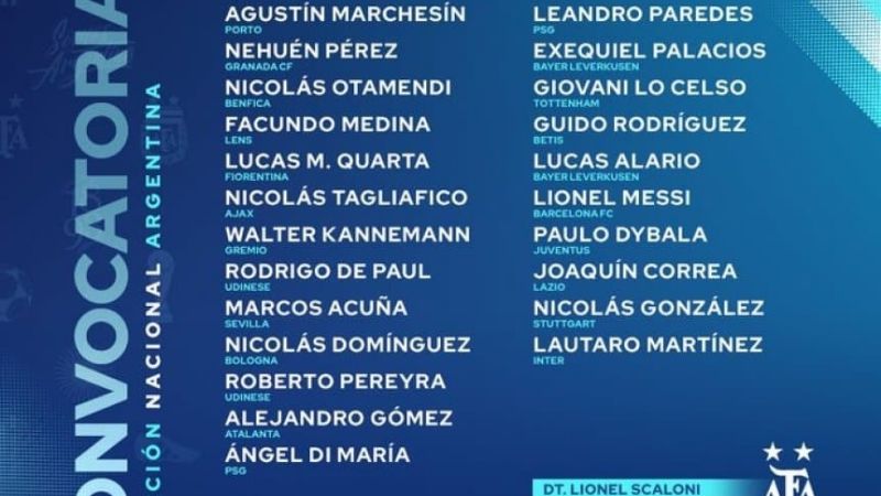 Scaloni convocó, con Di María entre los seleccionados