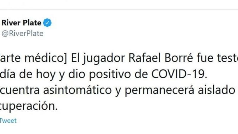 Alarma en River: Borré dio positivo de coronavirus