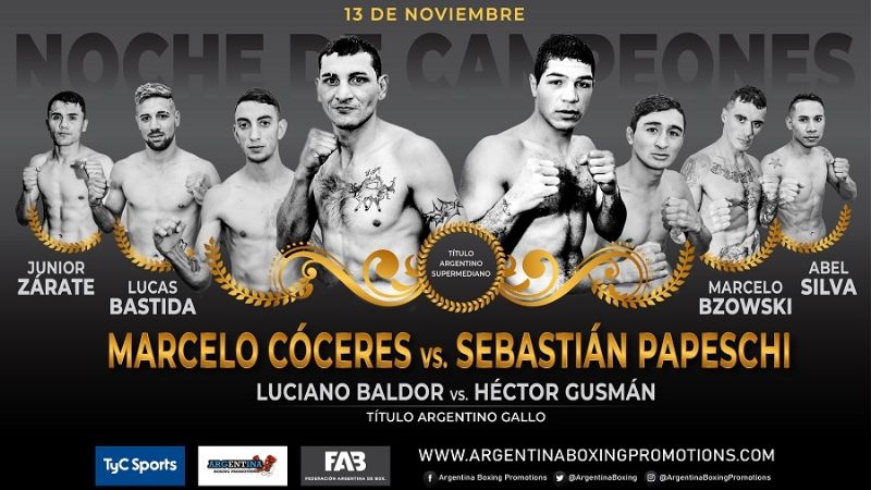 Cóceres-Papeschi y Baldor-Gusmán en la “Noche de Campeones”