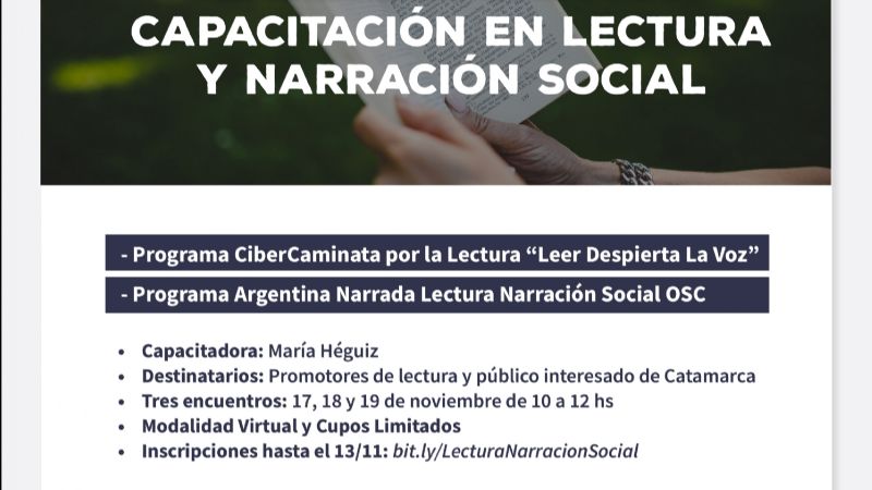 Capacitación virtual en Lectura y Narración Social