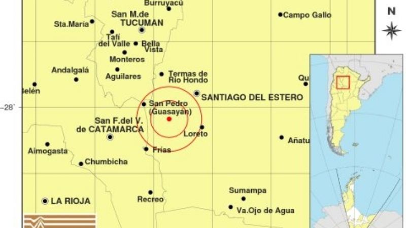 Fuerte temblor en Santiago del Estero se sintió en Catamarca