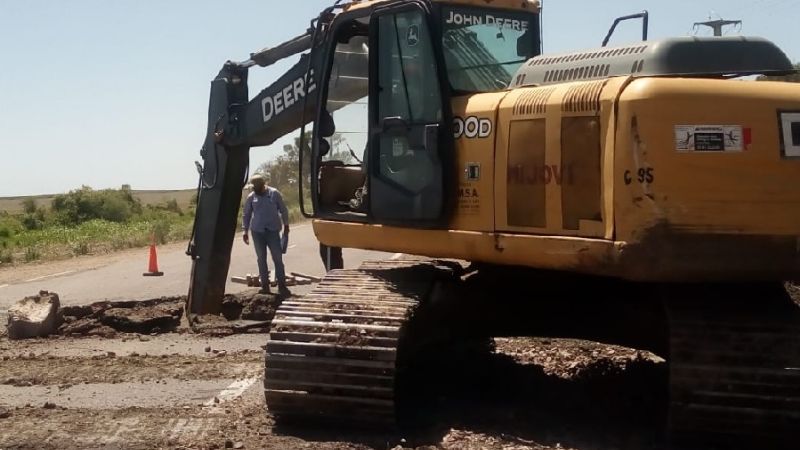 Siguen las tareas de alcantarillado en la Ruta 64