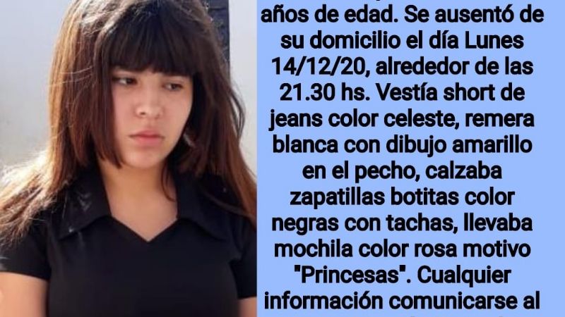 Buscan a una menor desaparecida desde el lunes