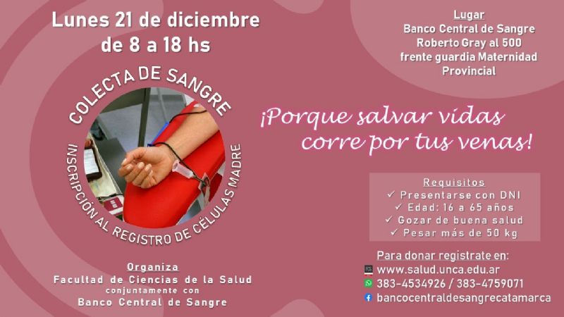 Colecta de Sangre e Inscripción al Registro de Células Madre