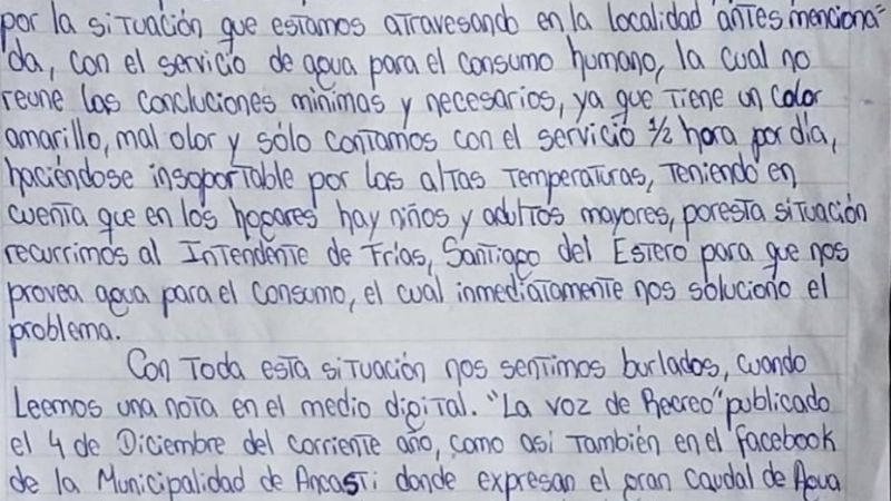 Vecinos reclaman por mala calidad del agua y obra del municipio