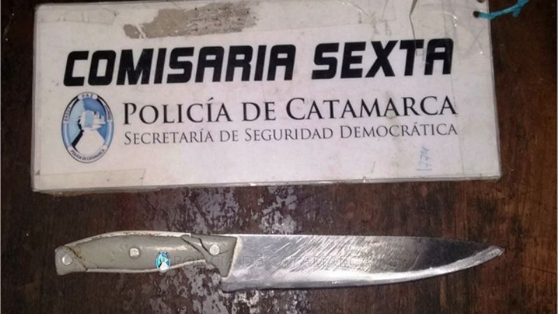 Quiso agredir a policías con un cuchillo