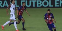OSCAR ROMERO celebra su agónico empate de penal, aunque San Lorenzo sigue abajo.