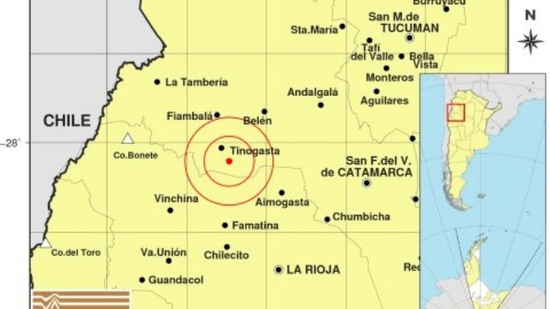 Domingo con dos temblores en Catamarca
