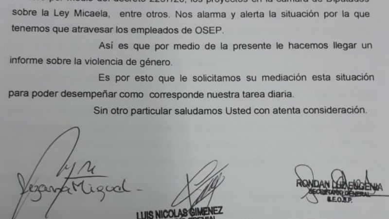 Afirman que el clima de trabajo en la OSEP es "hostil"