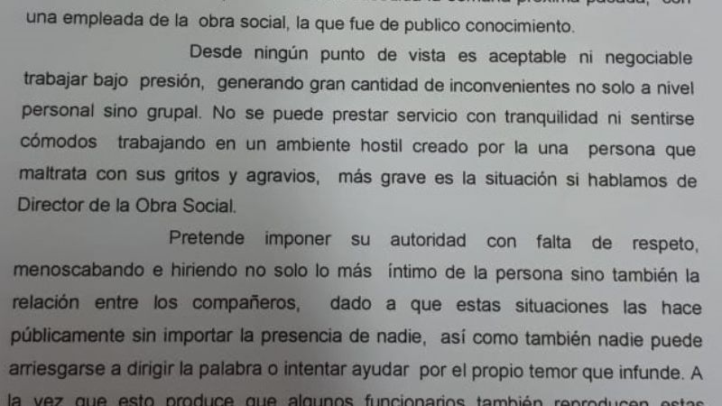 Afirman que el clima de trabajo en la OSEP es "hostil"